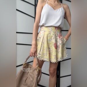 Sz 1 Zimmermann XO Barneys NY Capsule Collection Yellow Linen Shorts Small